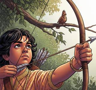 Arjuna's Lesson in Focus from the Mahabharata Teaches About Seeing by Refusing to See