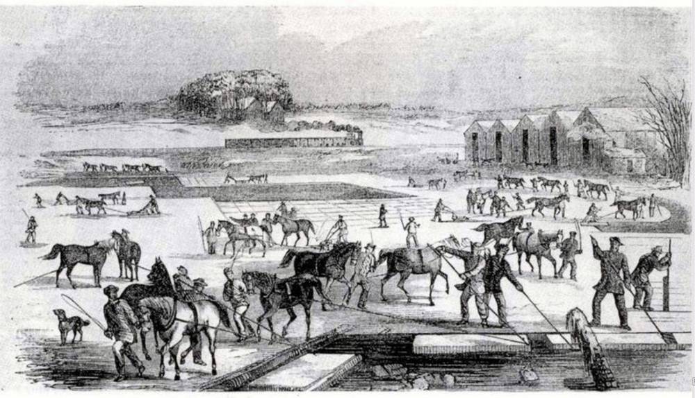 Ice Harvesting in Massachusetts, early 1850s