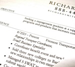 Choice of Fonts and Text Size for Résumés